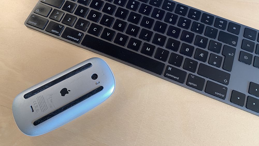 Keyboard and turned-off mouse